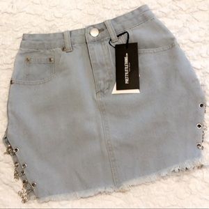Chain denim skirt